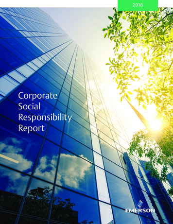 Corporate Social Responsibility Report - Emerson