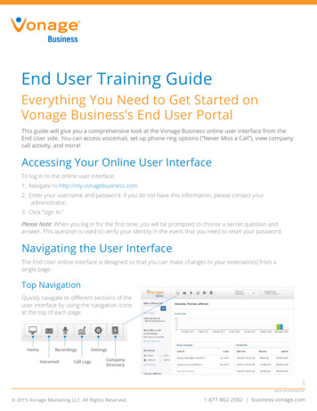End User Training Guide - Vonage