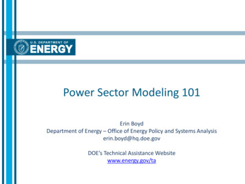 Power Sector Modeling 101 - Energy