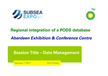 Regional Integration Of A PODS Database