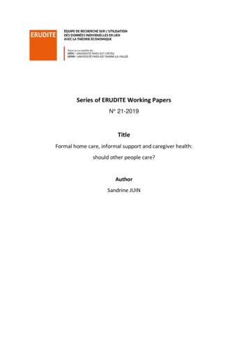 Series Of ERUDITE Working Papers