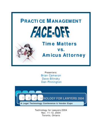 Time Matters Vs. Amicus Attorney - Law Society