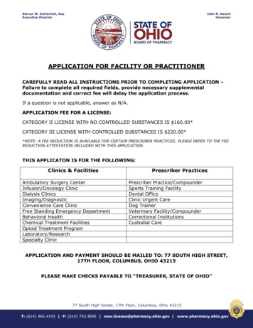 APPLICATION FOR FACILITY OR PRACTITIONER