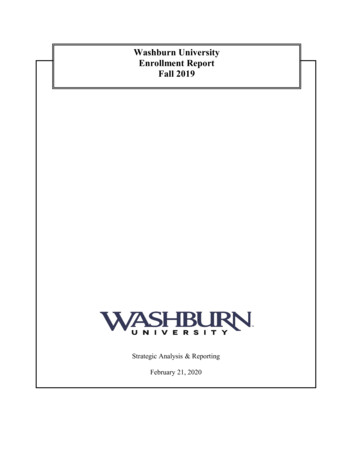 Washburn University Enrollment Report Fall 2019