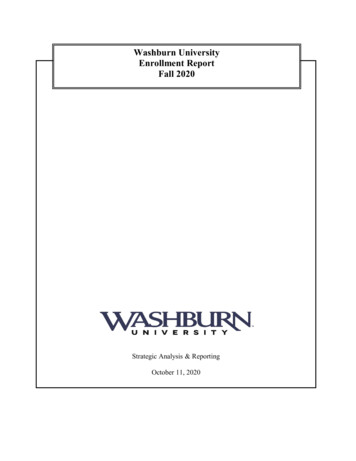 Washburn University Enrollment Report Fall 2020