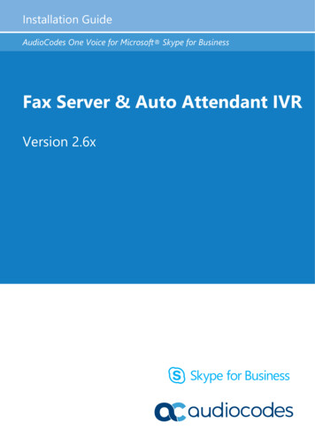 Fax Server & Auto Attendant IVR - AudioCodes