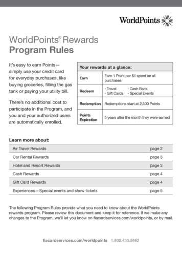 WorldPoints Rewards Program Rules