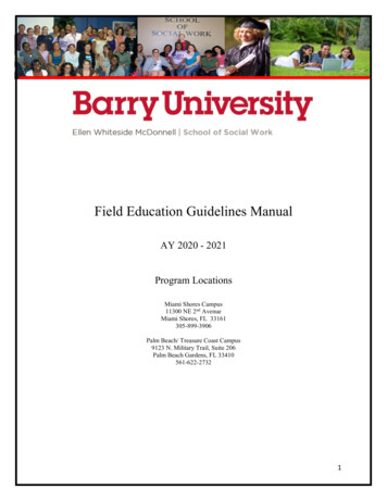 Field Education Guidelines Manual - Microsoft
