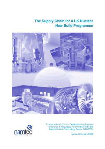 The Supply Chain For A UK Nuclear New Build Programme