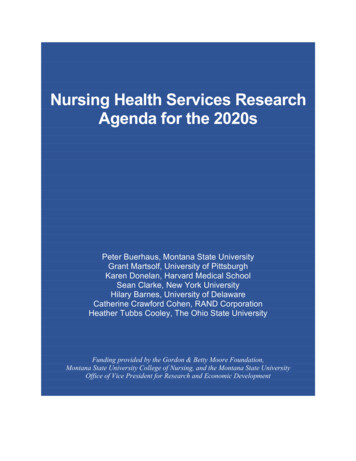 Nursing Health Services Research Agenda For The 2020s