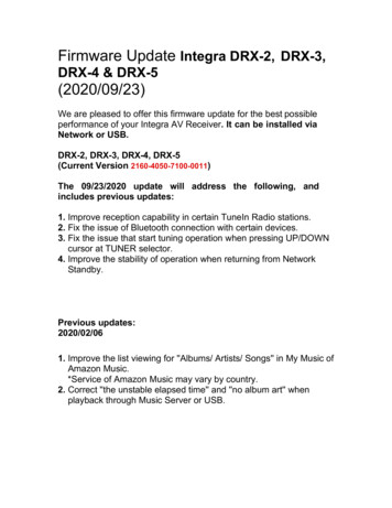 Firmware Update Integra DRX-2, DRX-3, DRX-4 & DRX . - 