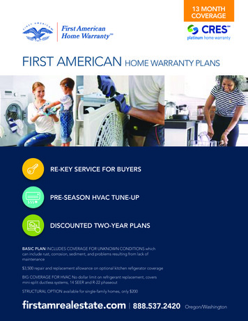 FIRST AMERICAN HOME WARRANTY PLANS - CRES A 