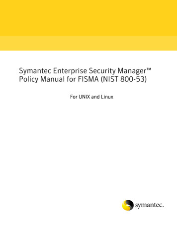 Symantec Enterprise Security Manager Policy Manual For .
