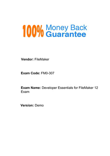 FileMaker FM0-307 Developer Essentials For FileMaker 12