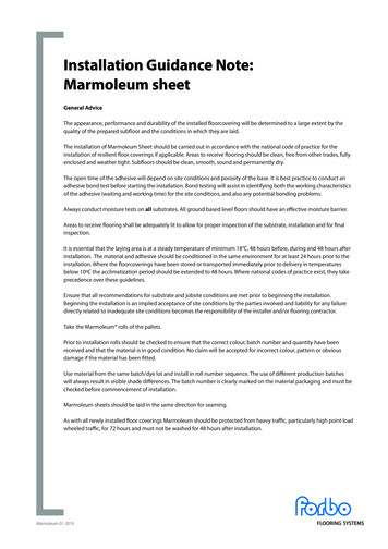 Installation Guidance Note: Marmoleum Sheet
