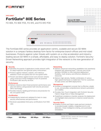 FortiGate 80E Series Data Sheet