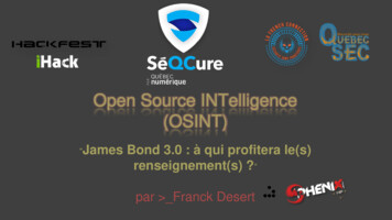 Open Source INTelligence (OSINT)