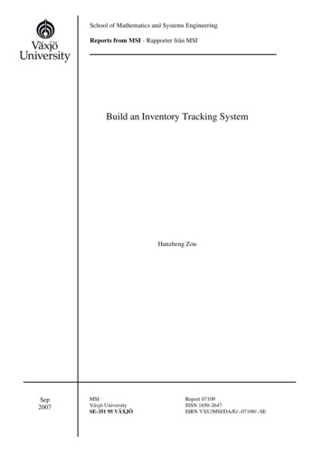 Build An Inventory Tracking System - DiVA Portal