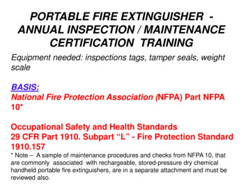 PORTABLE FIRE EXTINGUISHER - ANNUAL INSPECTION .