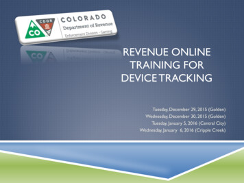 REVENUE ONLINE TRAINING FOR DEVICE TRACKING