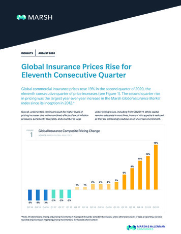 INSIGHTS AUGUST 2020 Global Insurance Prices Rise For .