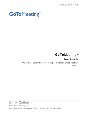 GoToMeeting User Guide V1.1 Edit Final