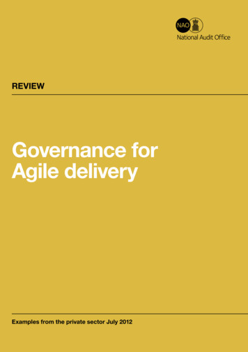 NAO Review: Governance For Agile Delivery