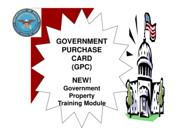 GOVERNMENT PURCHASE CARD (GPC) NEW!