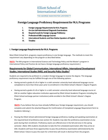 Grad Language Requirement - George Washington University