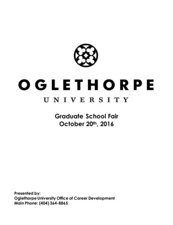 Graduate School Fair October 20 , 2016