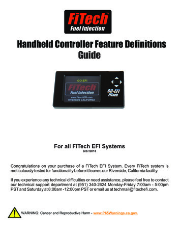 Handheld Controller Feature Deﬁnitions Guide