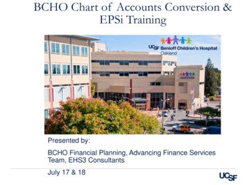 BCHO Chart Of Accounts Conversion & EPSi Training