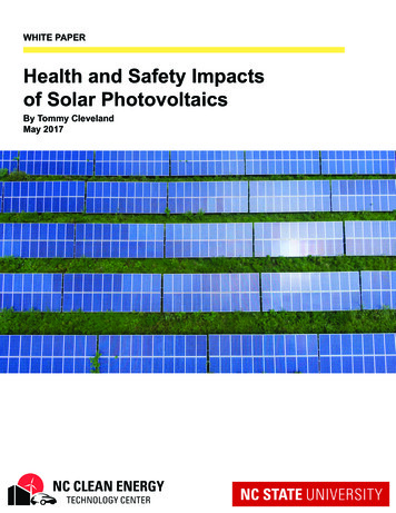 Health And Safety Impacts Of Solar Photovoltaics