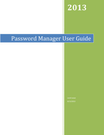 Password Manager User Guide