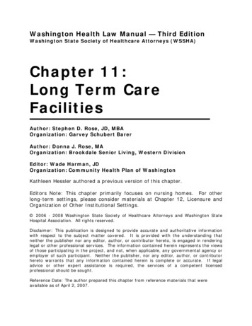 Chapter 11: Long Term Care Facilities
