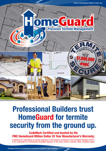 Professional Builders Trust HomeGuard For Termite Security .