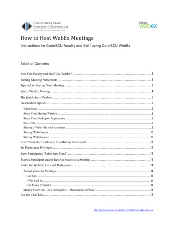 How To Host WebEx Meetings - Ct