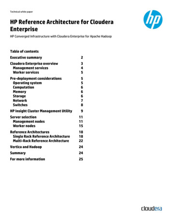 HP Reference Architecture For Cloudera Enterprise