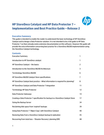 HP StoreOnce Catalyst And HP Data Protector 7 .