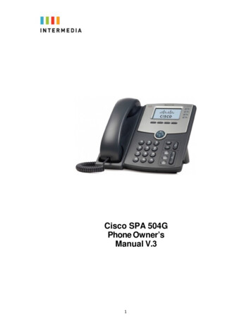 Cisco SPA 504G Phone Owner’s Manual V - Intermedia