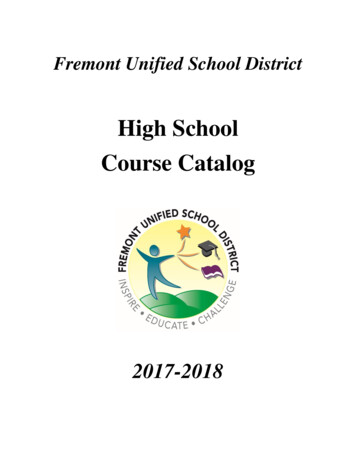 High School Course Catalog - Fremontusd 