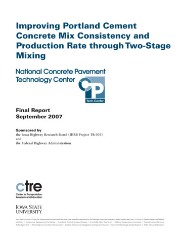 Improving Portland Cement Concrete Mix Consistency And .