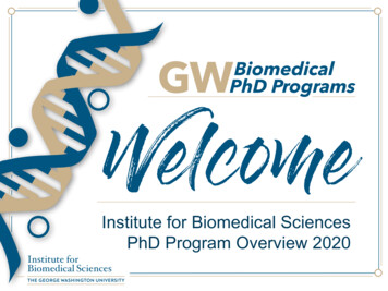 Institute For Biomedical Sciences PhD Program Overview 2020