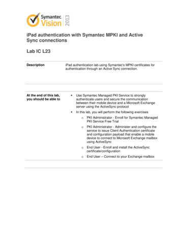 IPad Authentication With Symantec MPKI And Active Sync .