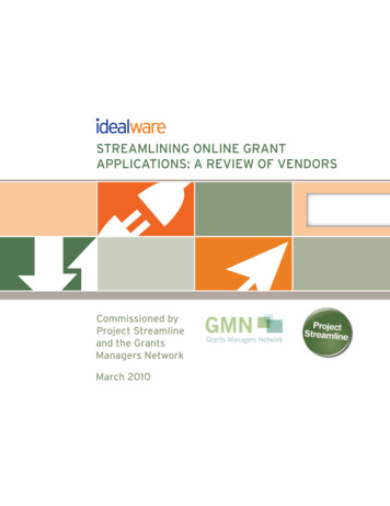 Streamlining Online Grant ApplicatiOnS: A Review Of VendOrS