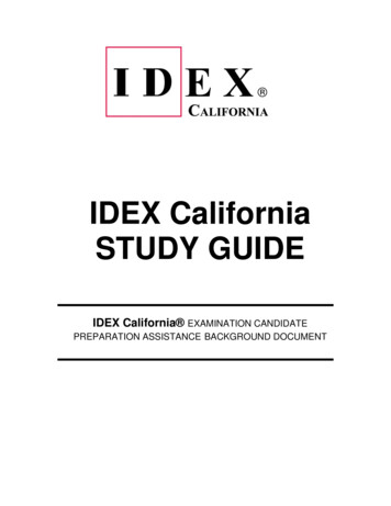 IDEX California STUDY GUIDE - CCIDC