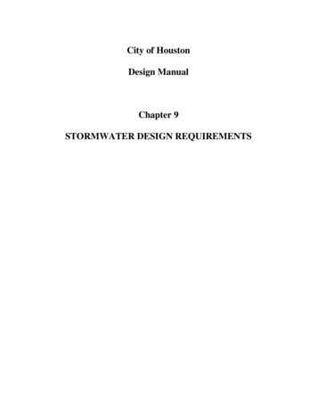City Of Houston Design Manual Chapter 9 STORMWATER 