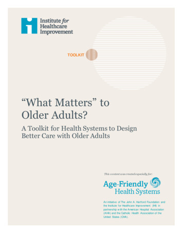 What Matters To Older Adults Toolkit? - IHI
