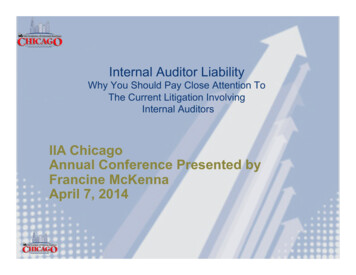 IIA Chicago Annual Conference Presented By Francine .