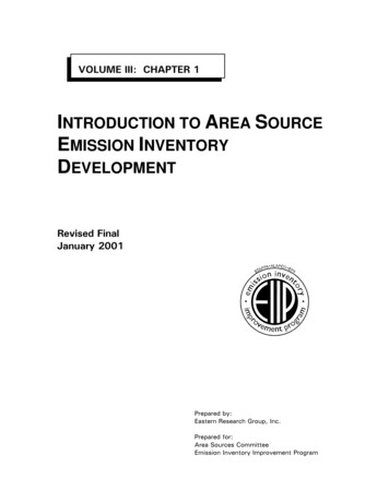 INTRODUCTION TO AREA SOURCE EMISSION INVENTORY 